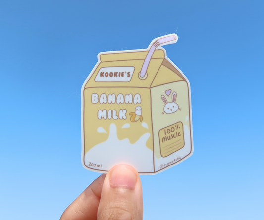 kookie's banana milk waterproof sticker