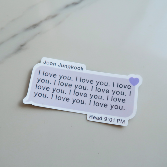 jungkook | i love you text | waterproof sticker